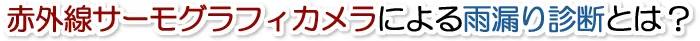 赤外線サーモグラフィカメラによる雨漏り診断とは